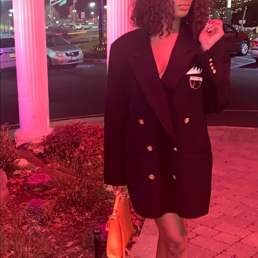Navy Blue Oversized Suit Jacket